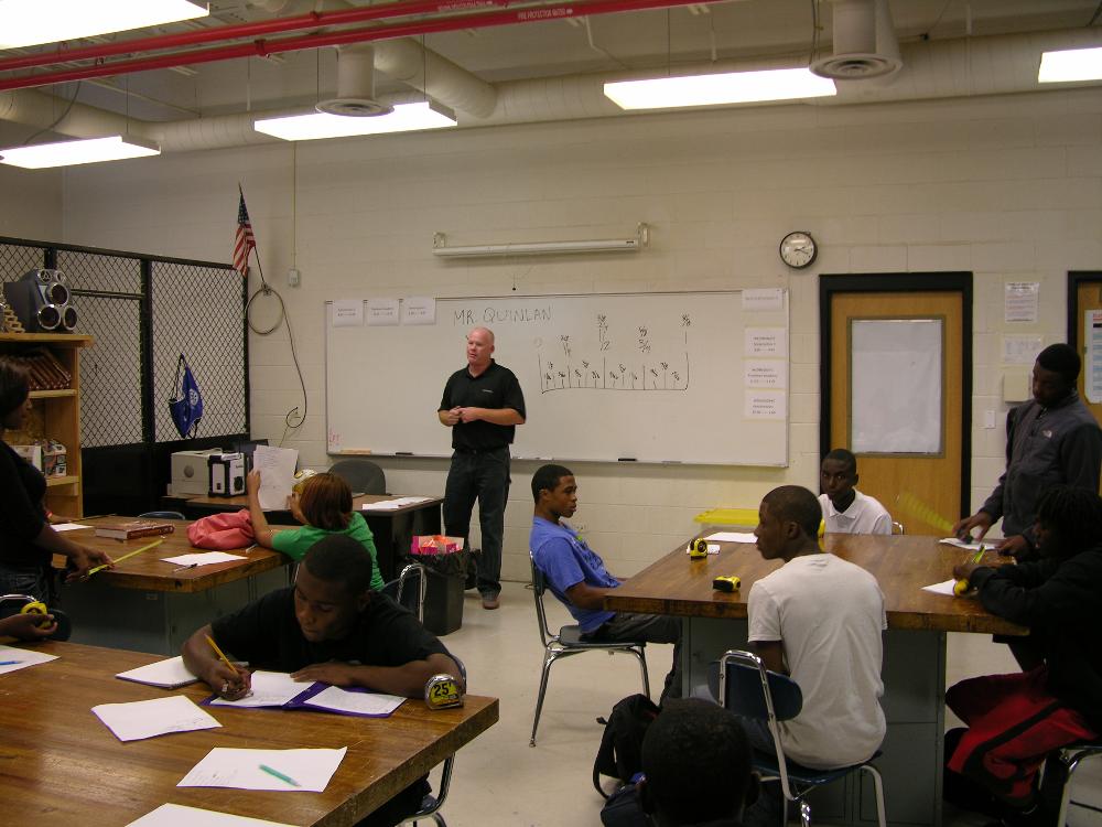 Mr. Quinlan teaching Building and Construction I
