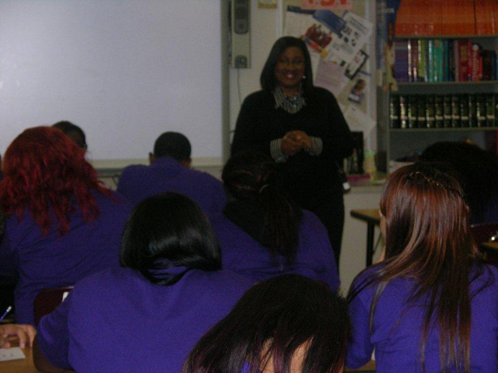 Mrs. Walker addresses the Nursing class.