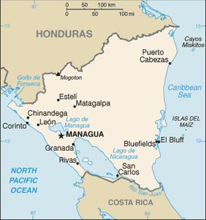 Map of Nicarauga