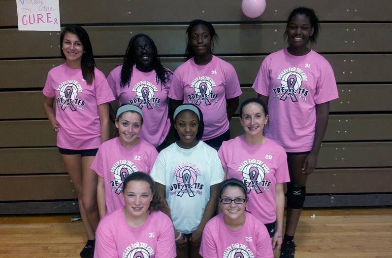 Rebel Volleyball team goes pink for breast cancer