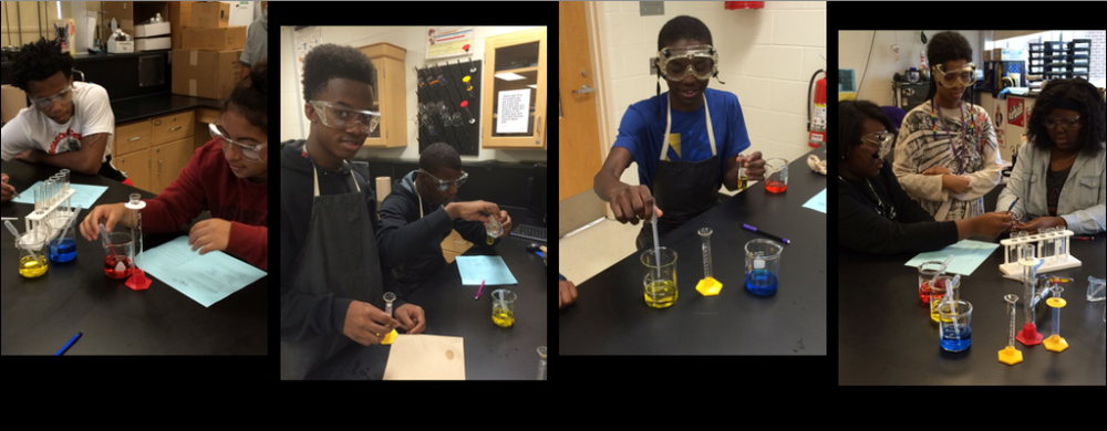 Students in Mr. Twietmeyer's class performing the Rainbow Lab