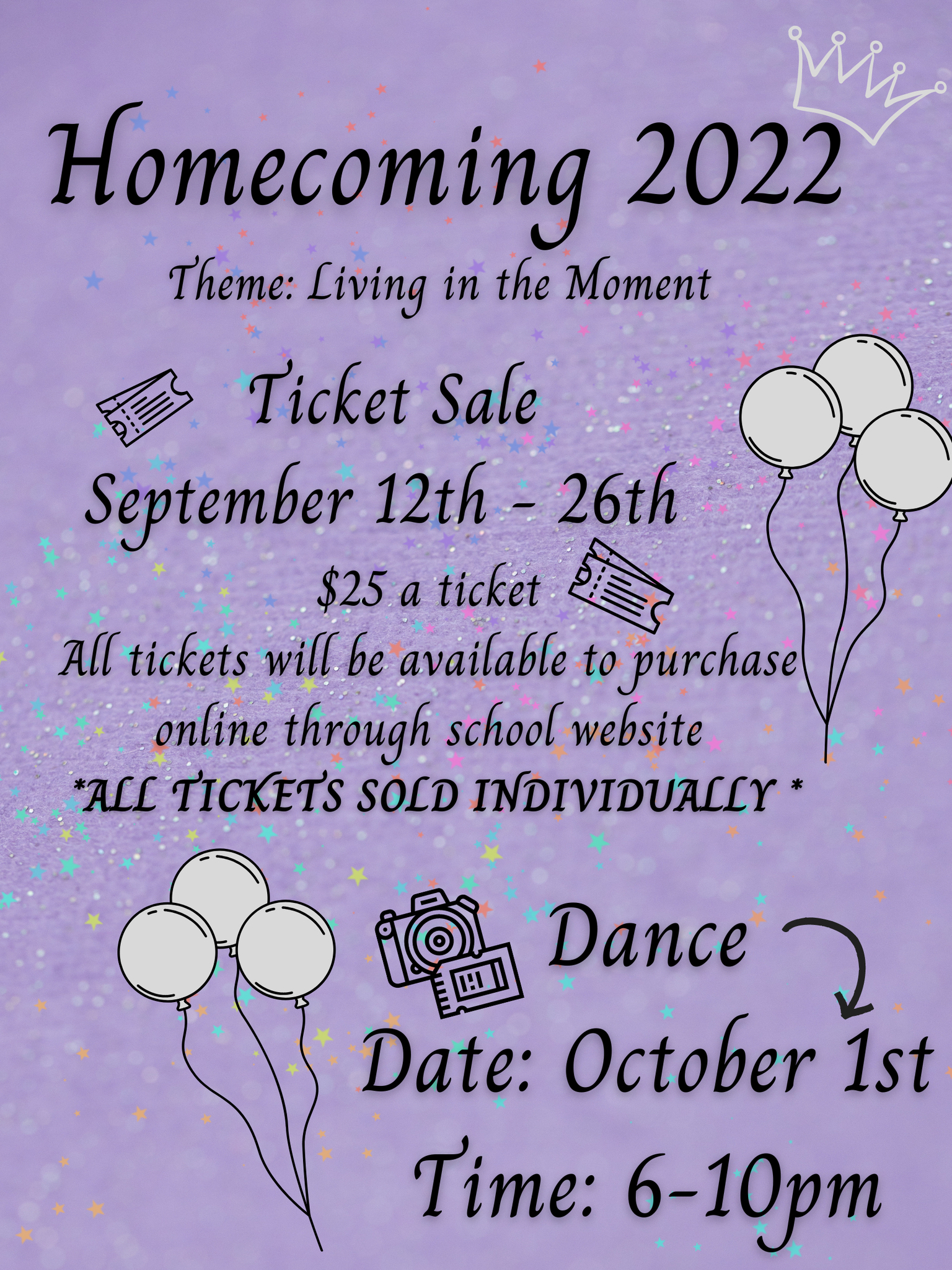 Homecoming flyer - all text is a repeat of the above typed text